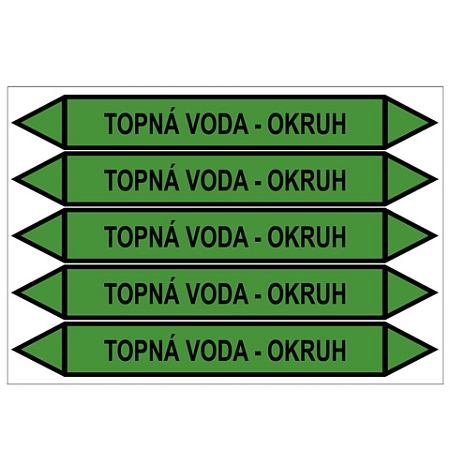 Značení potrubí, topná voda - okruh